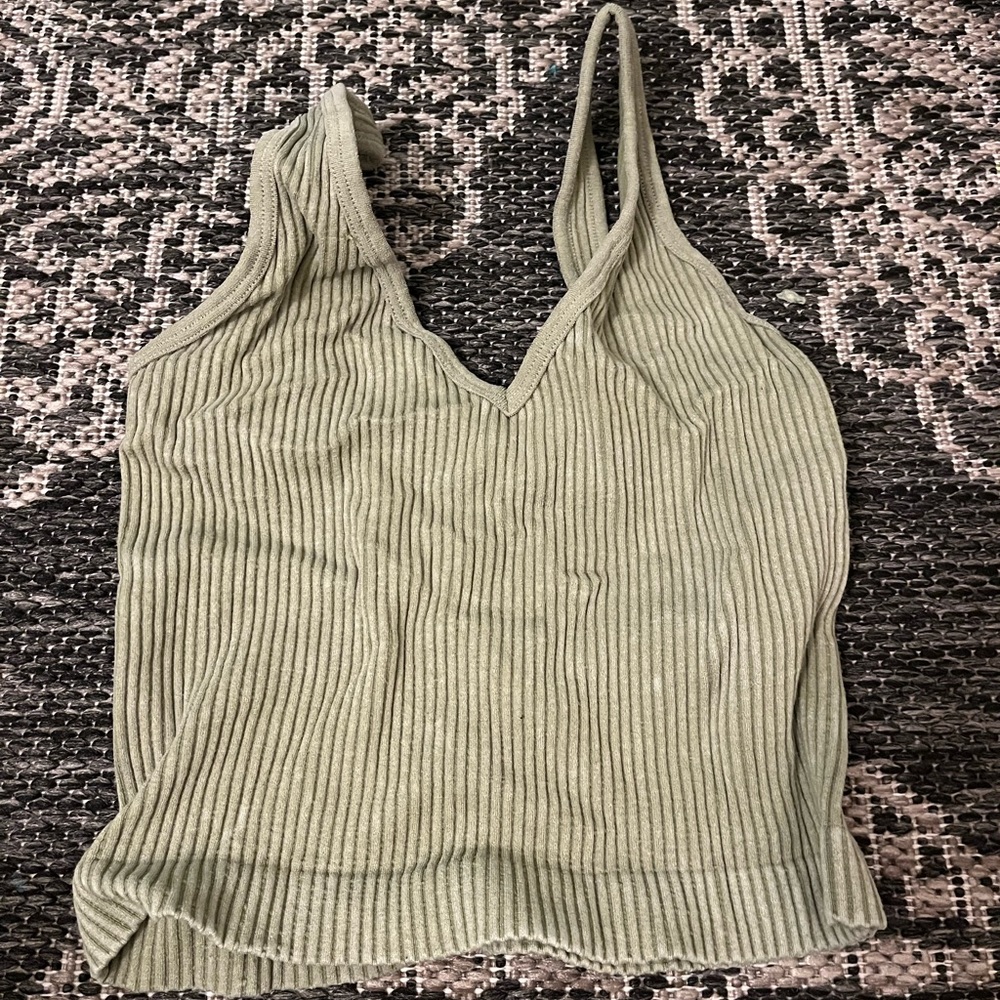 green tank top